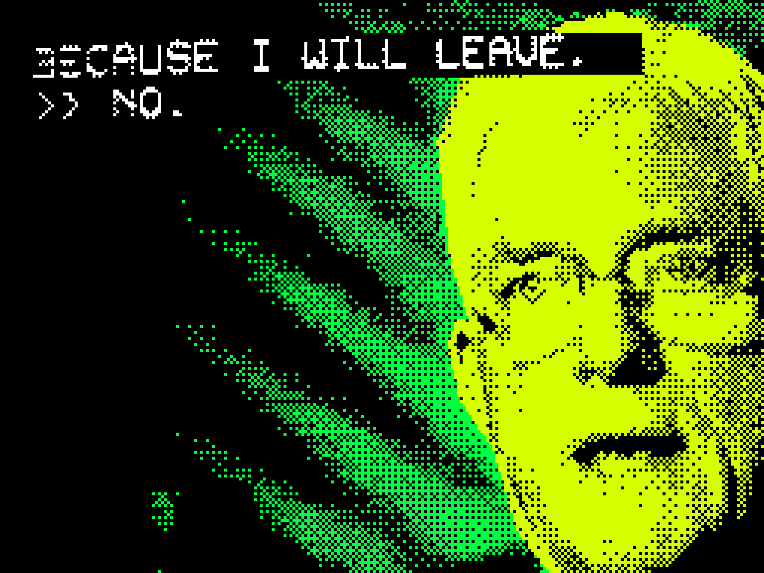 BECAUSE I WILL LEAVE